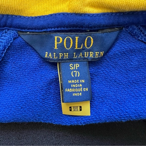 Girl’s Polo Ralph Lauren Blue & Yellow Hoodie Summer Romper - Picture 7 of 7